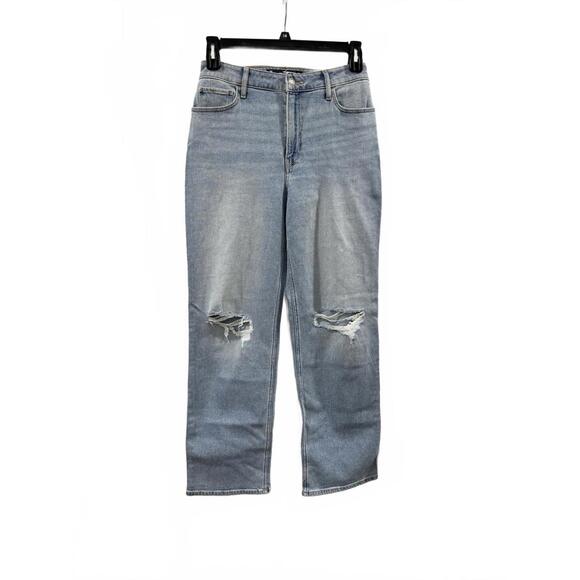 NWOT Hollister Ultra High-Rise Light Medium Wash Ripped Dad Jeans- Size 7 (28w) - Picture 2 of 9